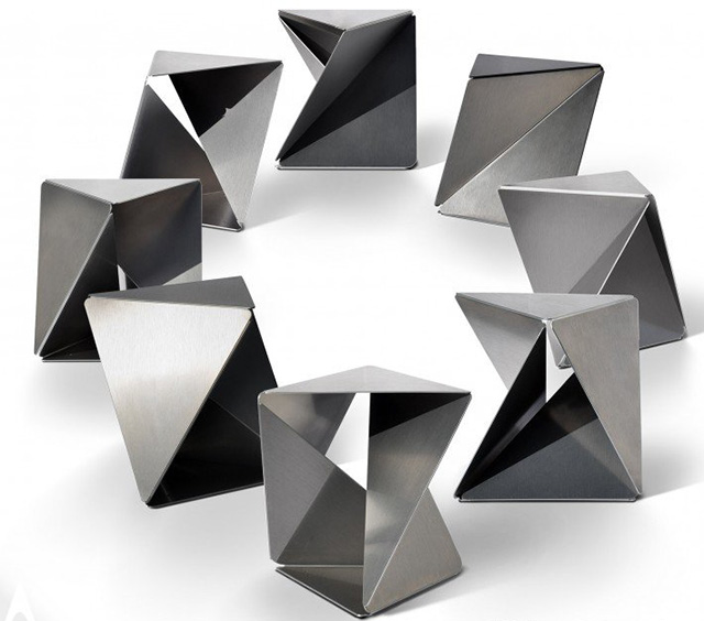 Trifold Table, Stool, Trestle, Plinth by Max Hauser